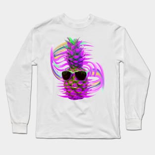 Cyberpunk Art Styled Funky Cool Pineapple Long Sleeve T-Shirt